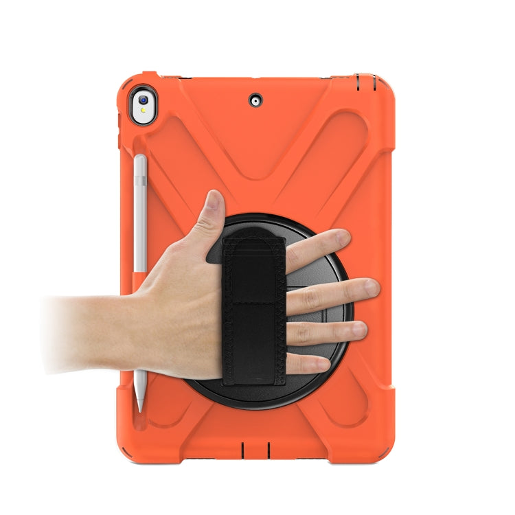 For iPad Pro 10.5 360 Degree Rotation Silicone Protective Cover with Holder & Hand Strap & Long Strap & Pencil Slot