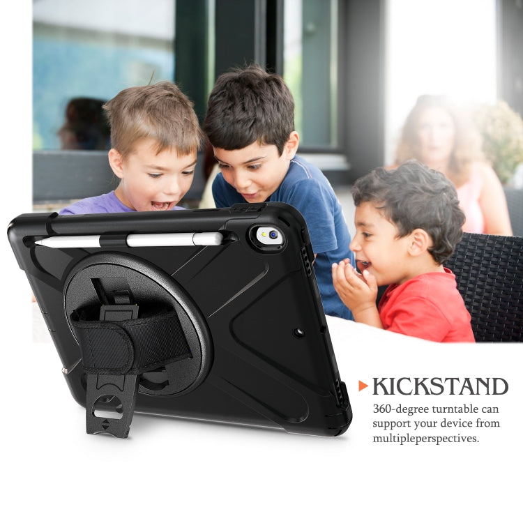 For iPad Pro 10.5 360 Degree Rotation Silicone Protective Cover with Holder & Hand Strap & Long Strap & Pencil Slot