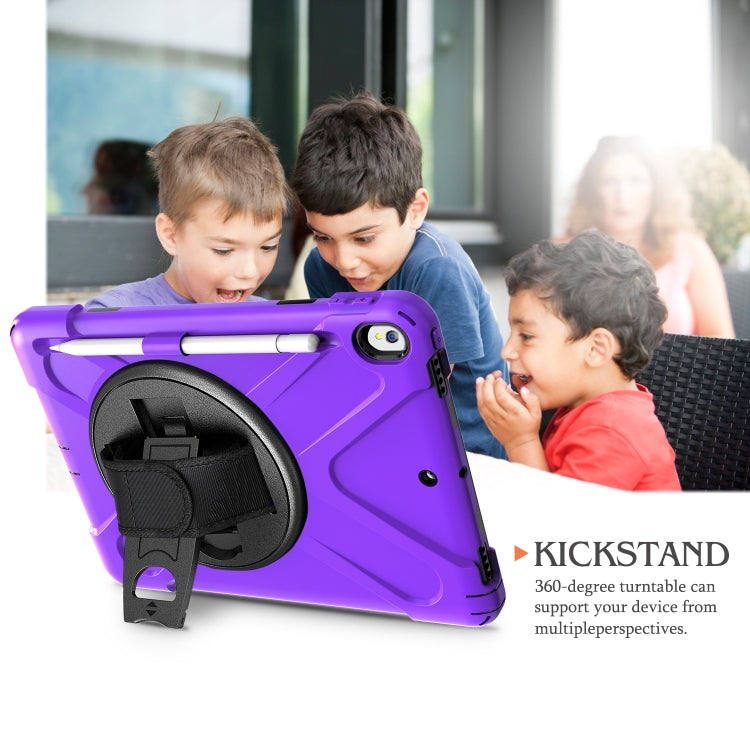 For iPad Pro 10.5 360 Degree Rotation Silicone Protective Cover with Holder & Hand Strap & Long Strap & Pencil Slot