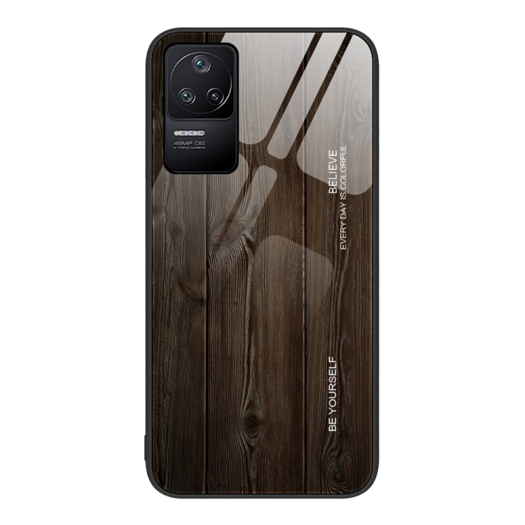 For Xiaomi Redmi K40S Wood Grain Glass Protective Case