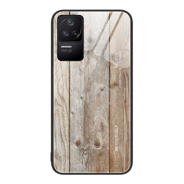 For Xiaomi Redmi K40S Wood Grain Glass Protective Case