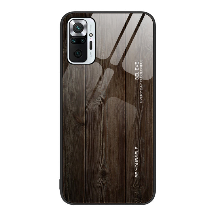 For Xiaomi Redmi Note 10 Pro 4G Wood Grain Glass Protective Case
