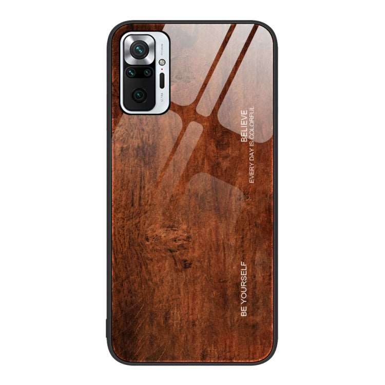 For Xiaomi Redmi Note 10 Pro 4G Wood Grain Glass Protective Case