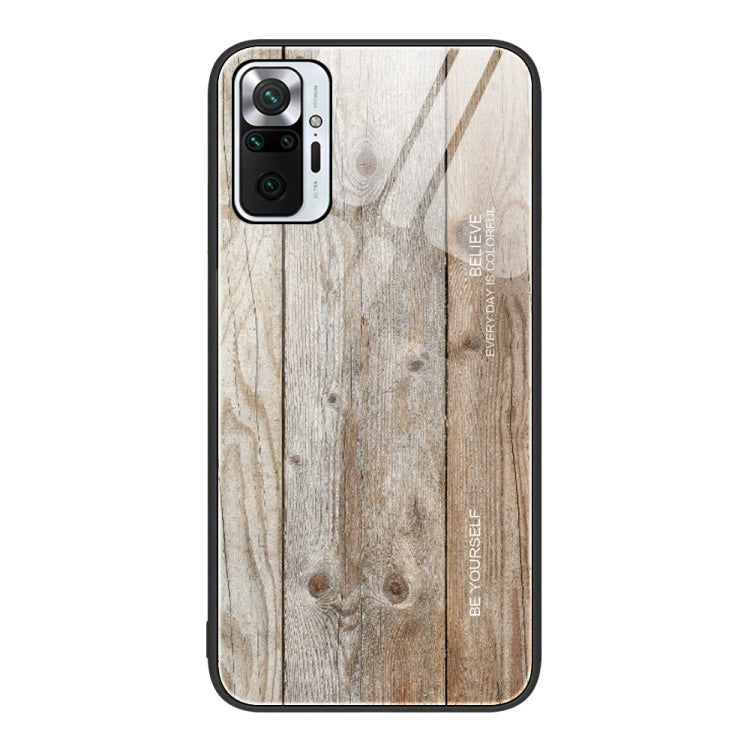 For Xiaomi Redmi Note 10 Pro 4G Wood Grain Glass Protective Case
