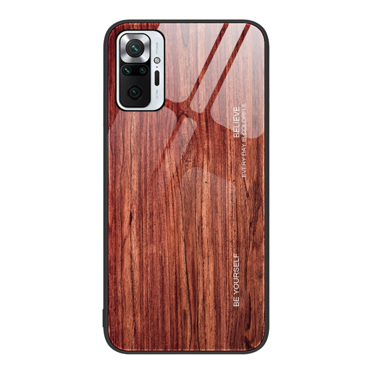For Xiaomi Redmi Note 10 Pro 4G Wood Grain Glass Protective Case