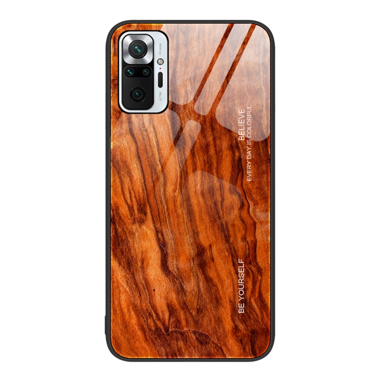 For Xiaomi Redmi Note 10 Pro 4G Wood Grain Glass Protective Case
