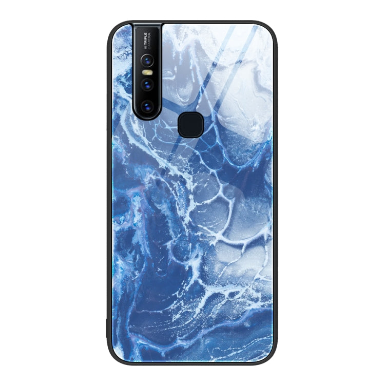 For vivo V15 Marble Pattern Glass Protective Phone Case