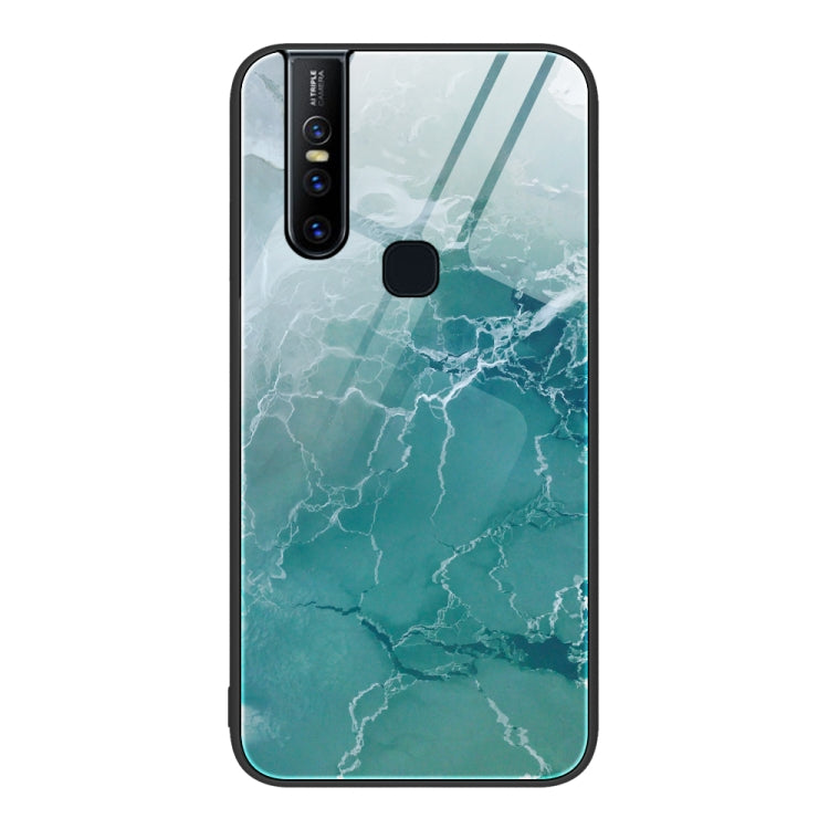 For vivo V15 Marble Pattern Glass Protective Phone Case
