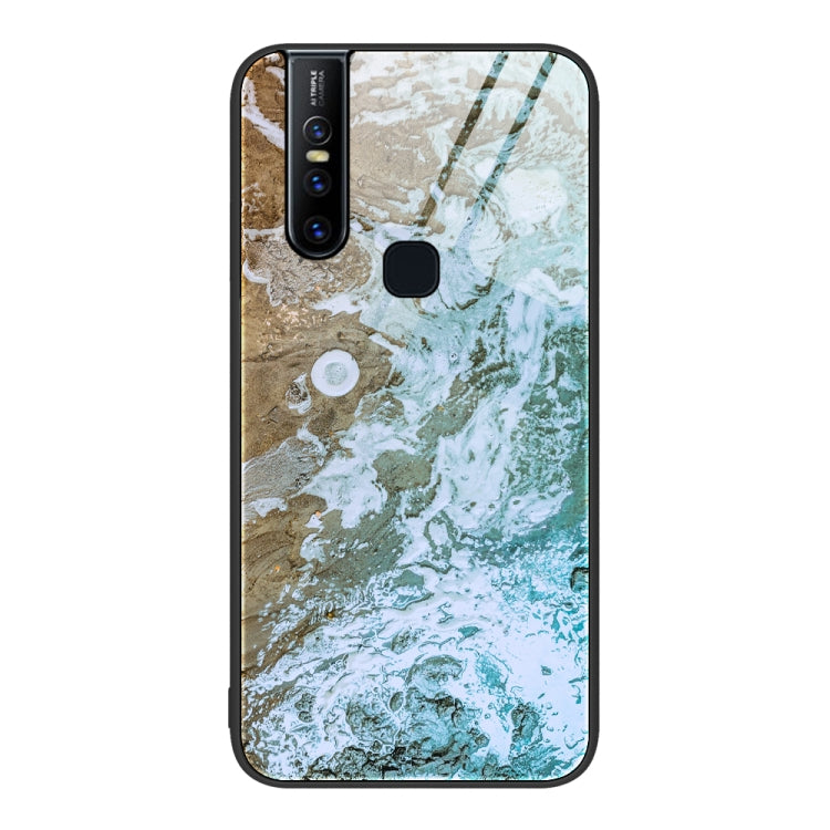 For vivo V15 Marble Pattern Glass Protective Phone Case