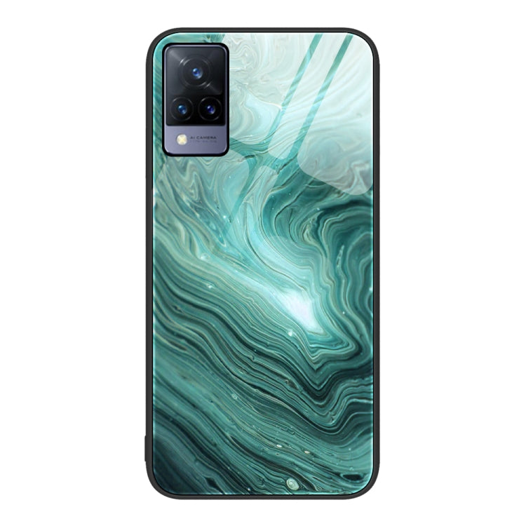 For vivo V21 Marble Pattern Glass Protective Phone Case