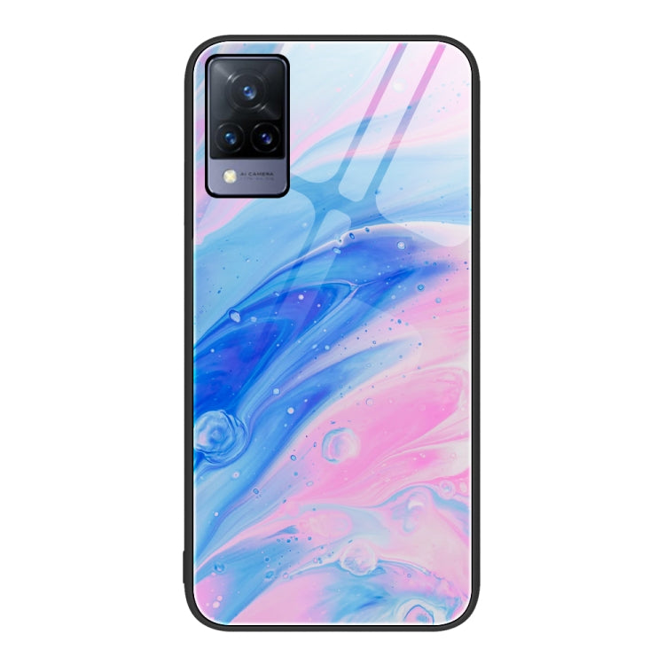 For vivo V21 Marble Pattern Glass Protective Phone Case