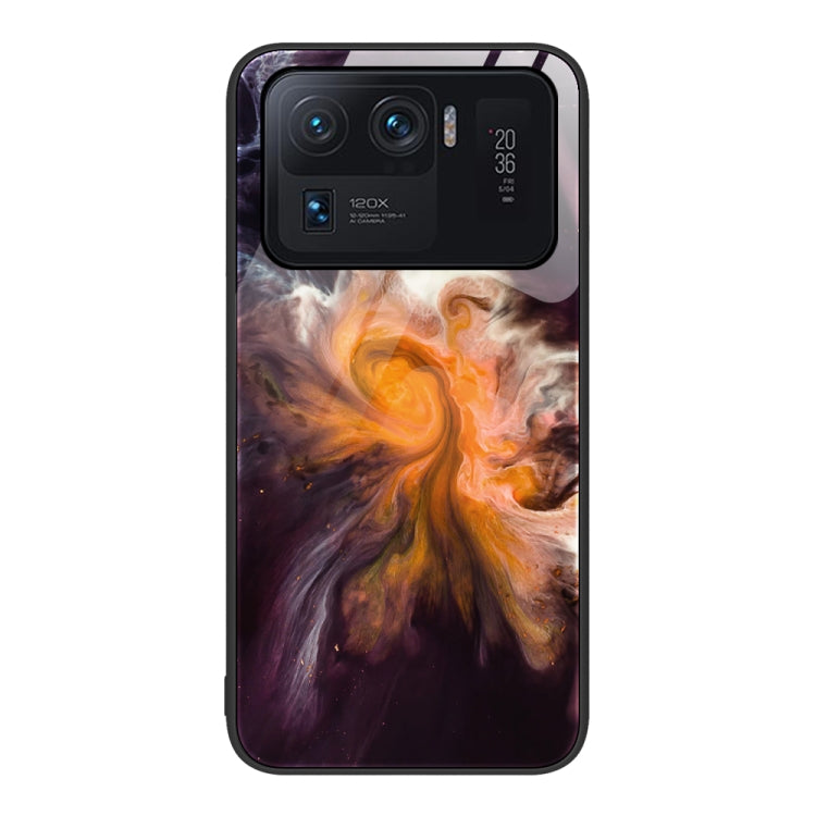 For Xiaomi Mi 11 Ultra Marble Pattern Glass Protective Phone Case