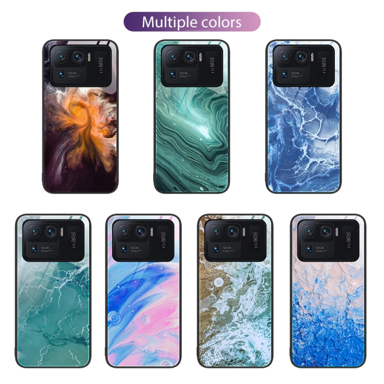 For Xiaomi Mi 11 Ultra Marble Pattern Glass Protective Phone Case