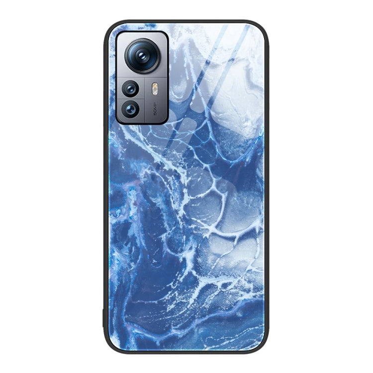 For Xiaomi 12 Pro Marble Pattern Glass Protective Phone Case