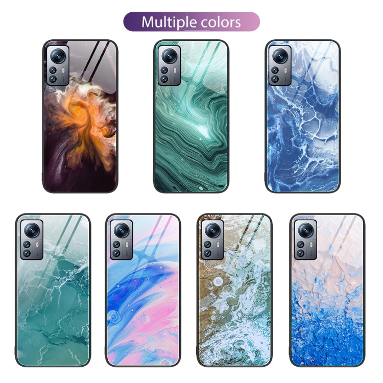 For Xiaomi 12 Pro Marble Pattern Glass Protective Phone Case