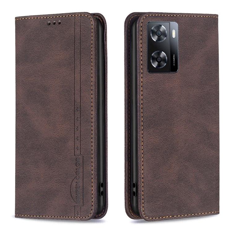 For OPPO A57 4G Magnetic RFID Blocking Anti-Theft Leather Phone Case