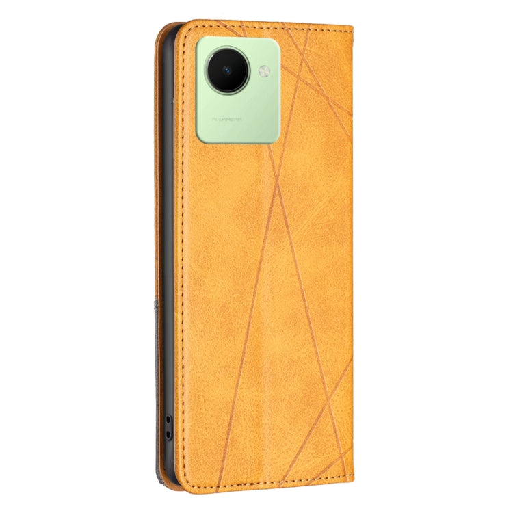 For Realme C30 Prismatic Invisible Magnetic Leather Phone Case
