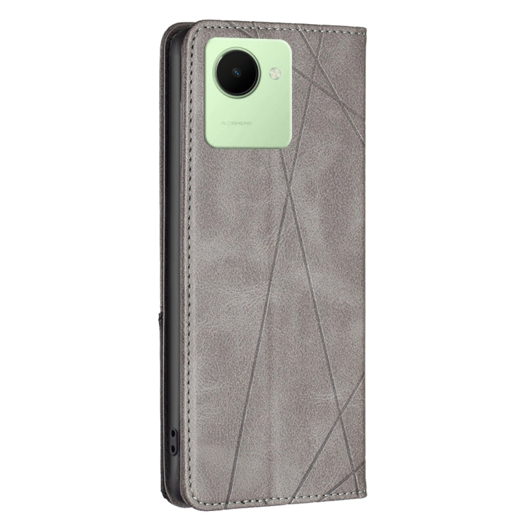 For Realme C30 Prismatic Invisible Magnetic Leather Phone Case