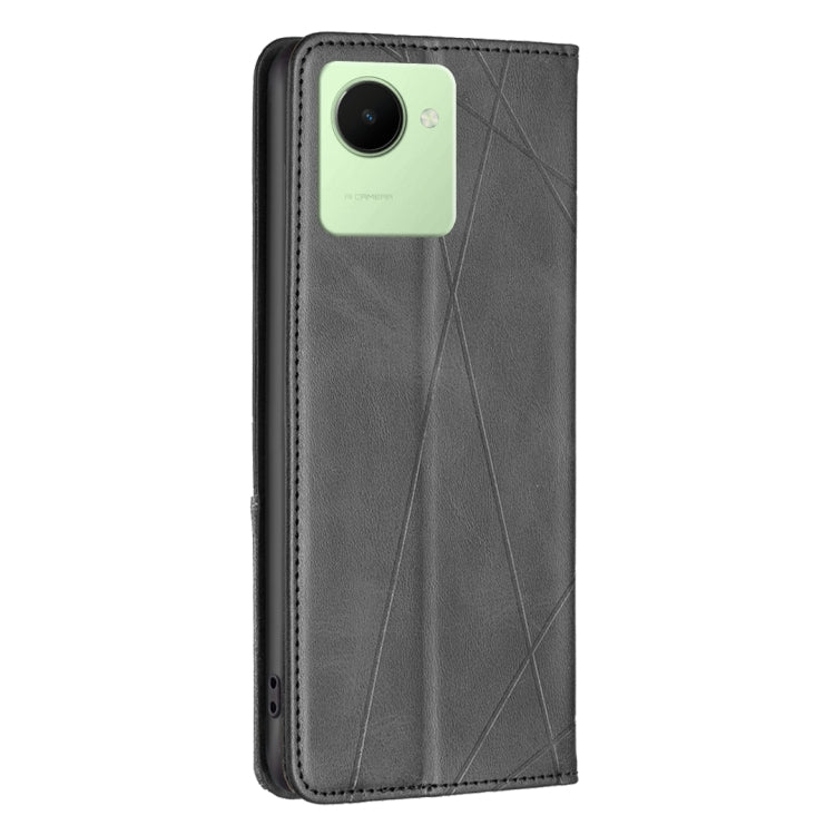 For Realme C30 Prismatic Invisible Magnetic Leather Phone Case