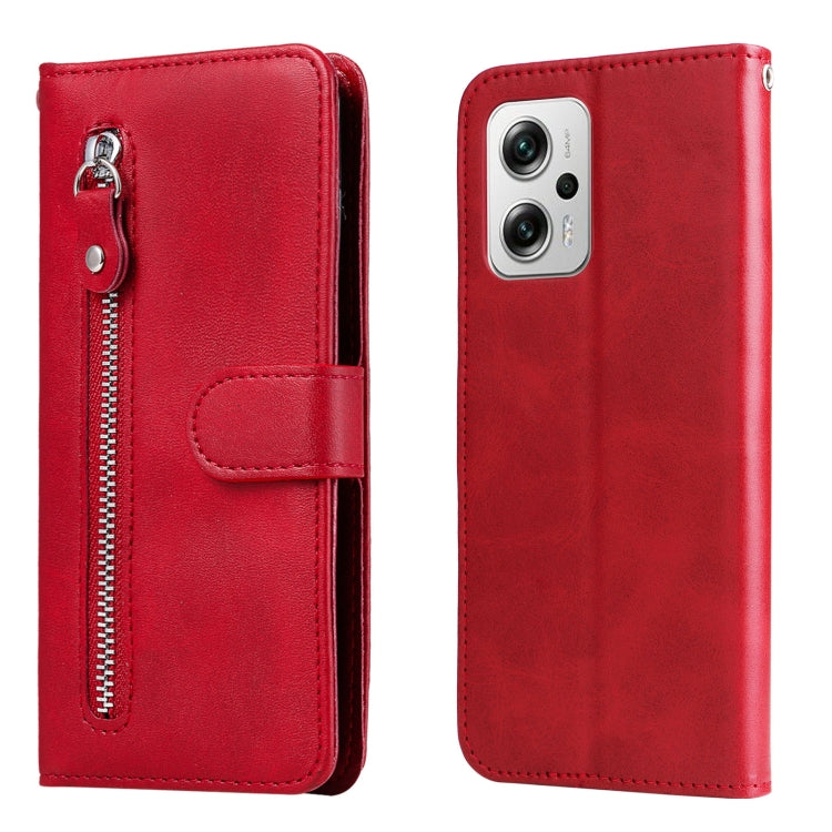 For Xiaomi Redmi Note 11T Pro / Poco X4 GT Fashion Calf Texture Zipper Horizontal Flip Leather Phone Case