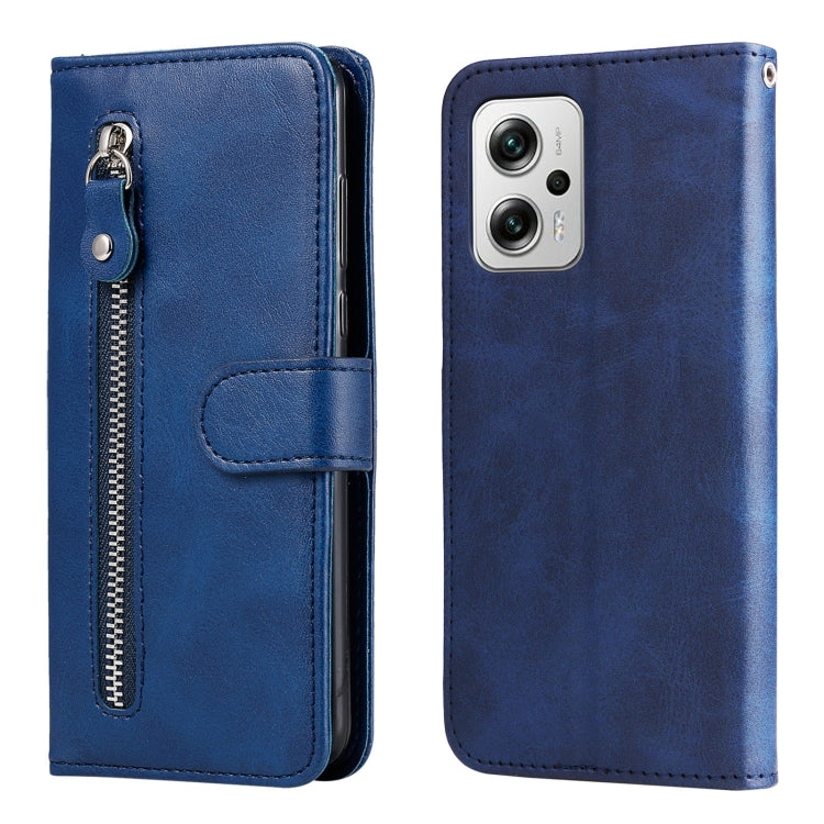 For Xiaomi Redmi Note 11T Pro / Poco X4 GT Fashion Calf Texture Zipper Horizontal Flip Leather Phone Case