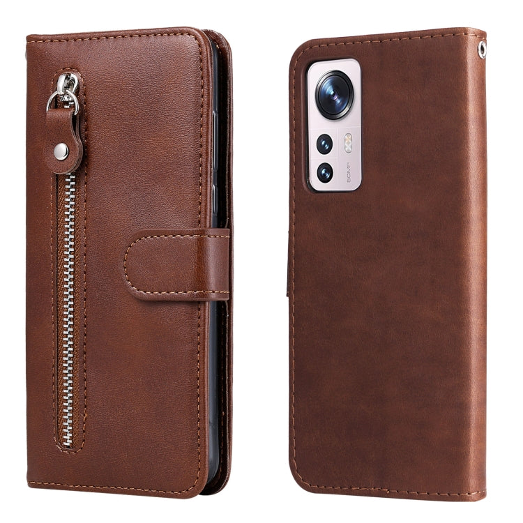 For Xiaomi 12X Fashion Calf Texture Zipper Horizontal Flip Leather Phone Case