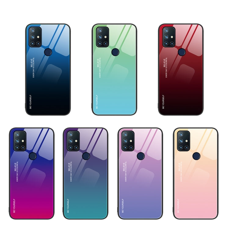 For OnePlus Nord N10 5G Gradient Color Glass Case