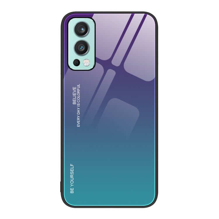 For OnePlus Nord 2 5G Gradient Color Glass Case
