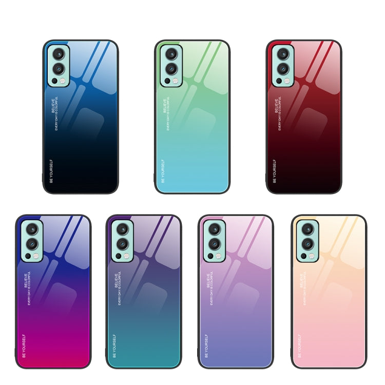 For OnePlus Nord 2 5G Gradient Color Glass Case
