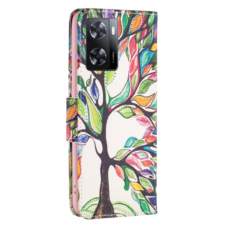 For OPPO A57 4G Colored Drawing Pattern Leather Phone Case