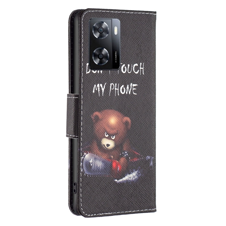 For OPPO A57 4G Colored Drawing Pattern Leather Phone Case