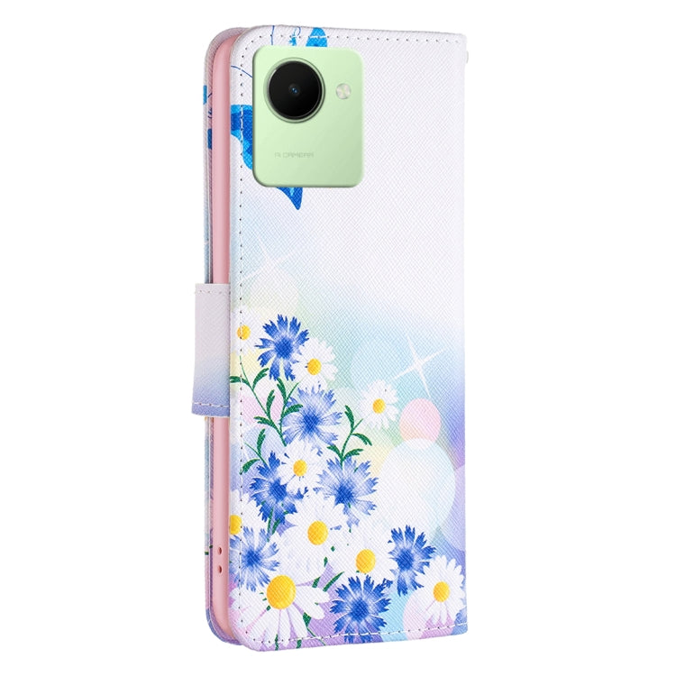 For Realme C30 Colored Drawing Pattern Leather Phone Case