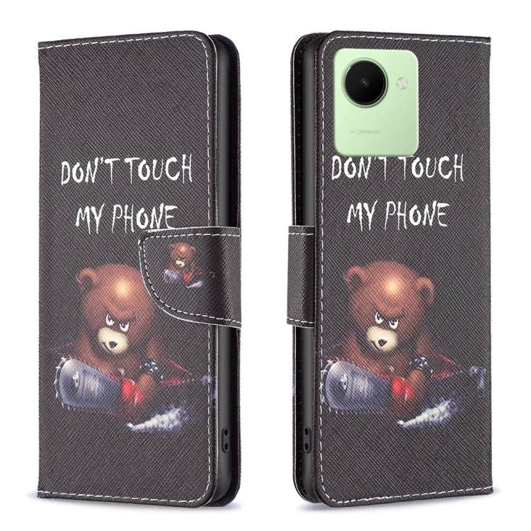 For Realme C30 Colored Drawing Pattern Leather Phone Case