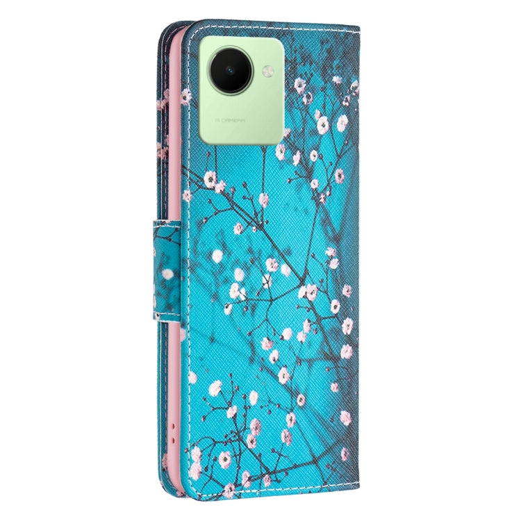 For Realme C30 Colored Drawing Pattern Leather Phone Case