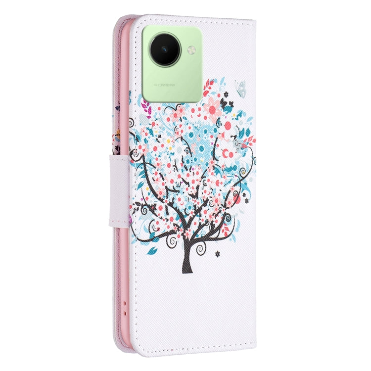 For Realme C30 Colored Drawing Pattern Leather Phone Case