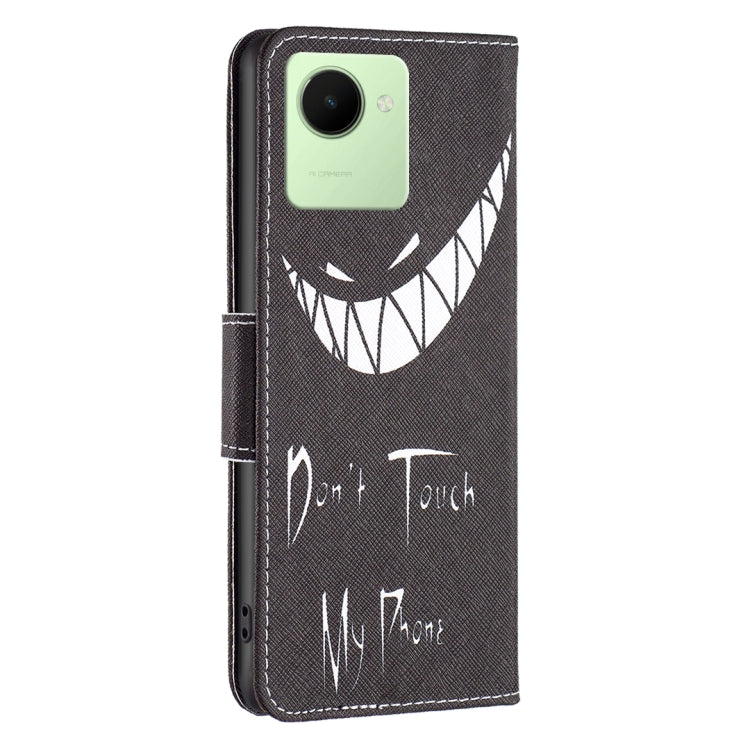 For Realme C30 Colored Drawing Pattern Leather Phone Case