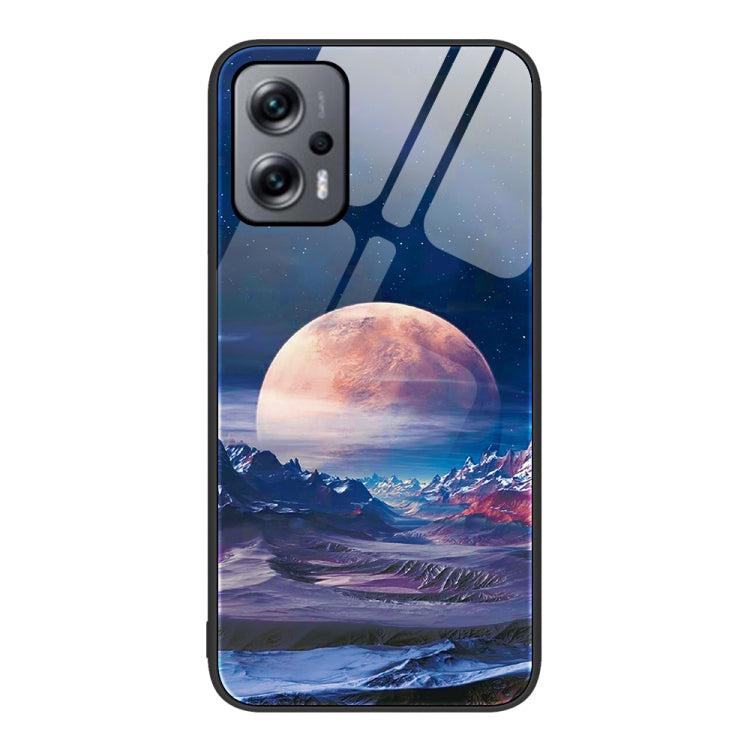 For Xiaomi Redmi Note 11T Pro Colorful Painted Glass Phone Case