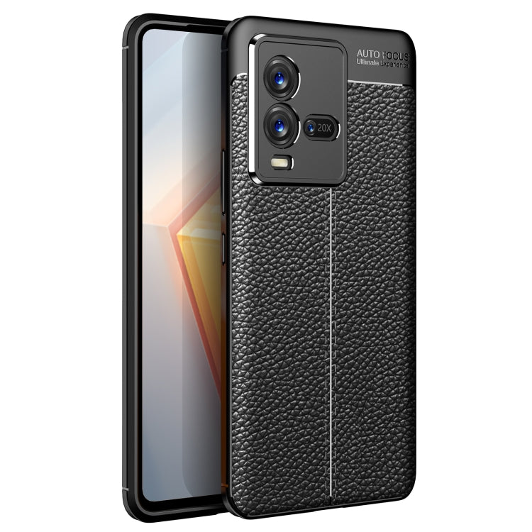 For vivo iQOO 10 Litchi Texture TPU Shockproof Case