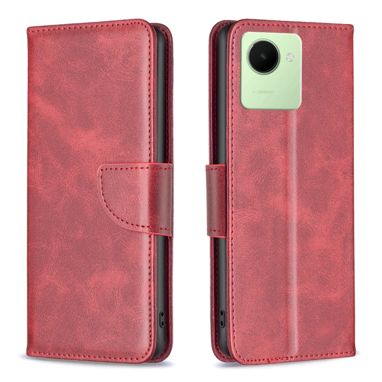 For Realme C30 Lambskin Texture Leather Phone Case