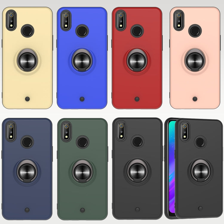 For OPPO Realme 3 2 In 1 PC + TPU Protective Case with 360 Degrees Rotating Ring Holder