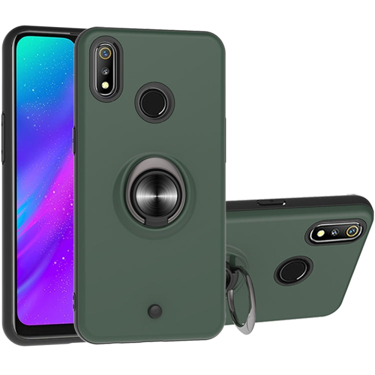 For OPPO Realme 3 2 In 1 PC + TPU Protective Case with 360 Degrees Rotating Ring Holder