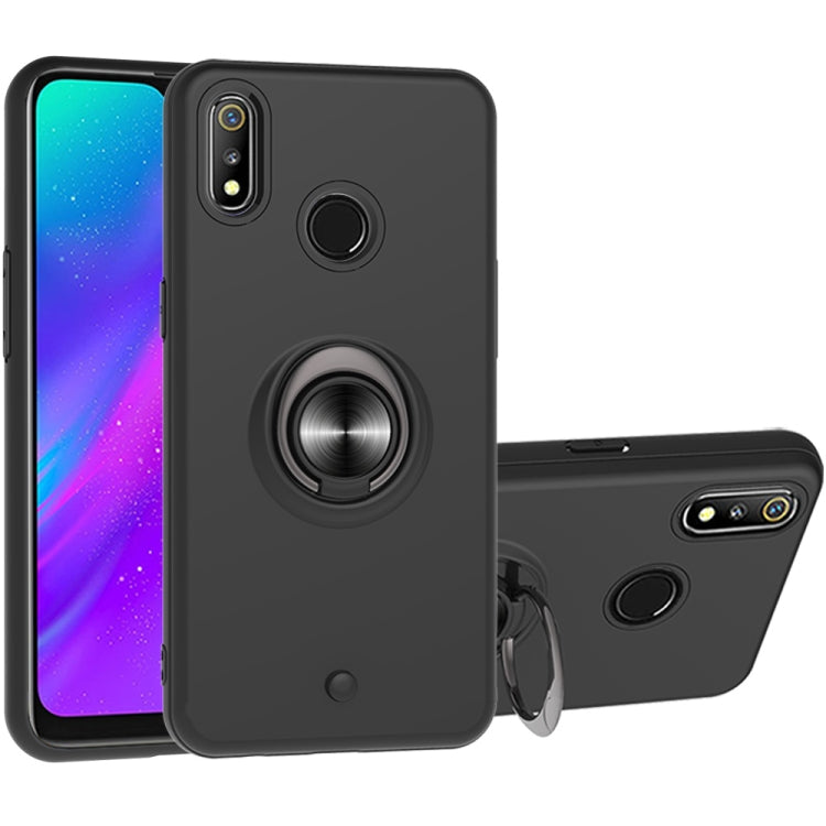 For OPPO Realme 3 2 In 1 PC + TPU Protective Case with 360 Degrees Rotating Ring Holder
