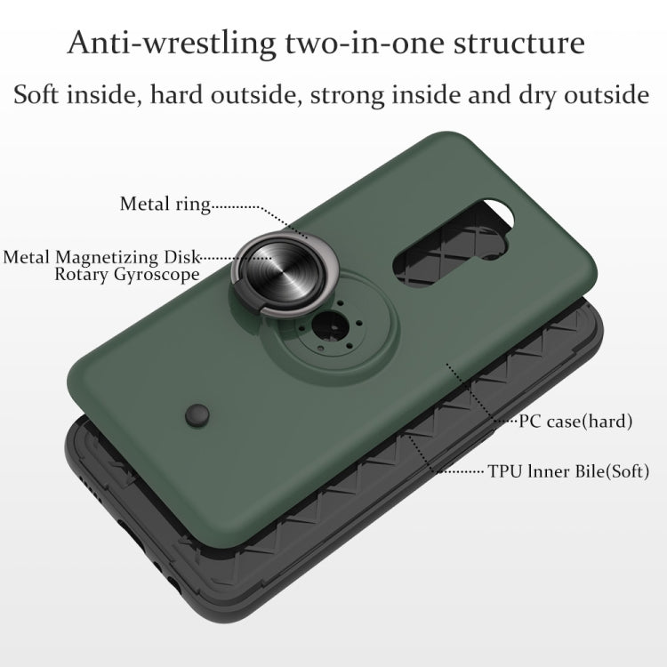 For OPPO Reno2 Z & Reno2 F 2 In 1 PC + TPU Protective Case with 360 Degrees Rotating Ring Holder