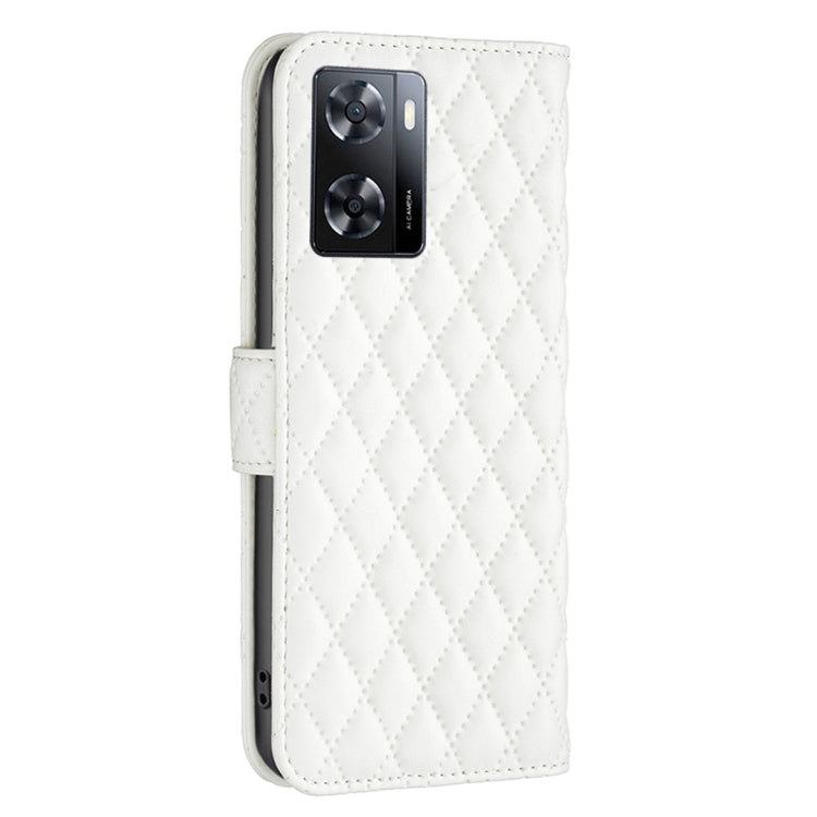 For OPPO A57 4G Diamond Lattice Wallet Leather Flip Phone Case