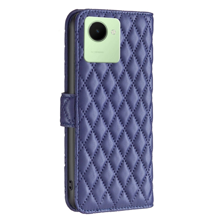 For Realme C30 Diamond Lattice Wallet Leather Flip Phone Case