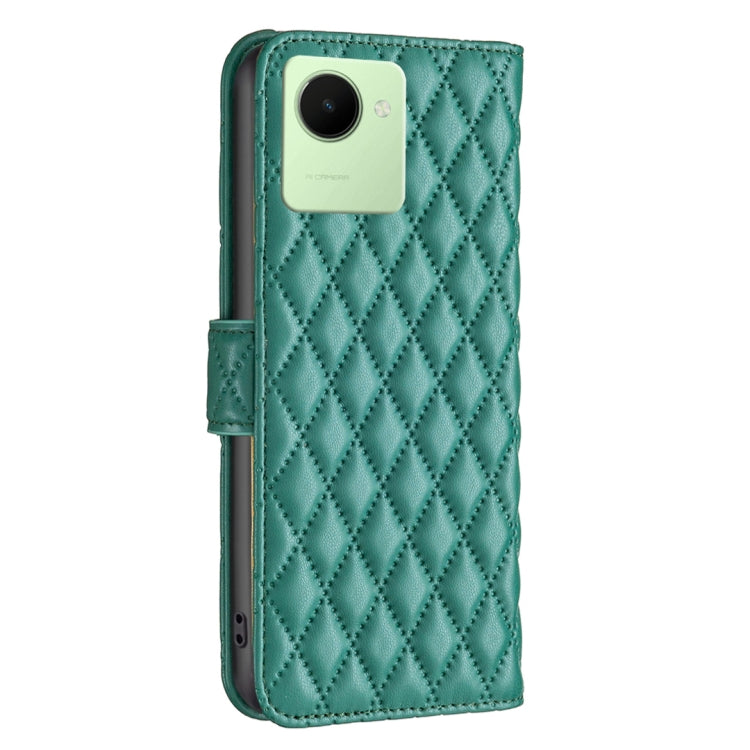 For Realme C30 Diamond Lattice Wallet Leather Flip Phone Case
