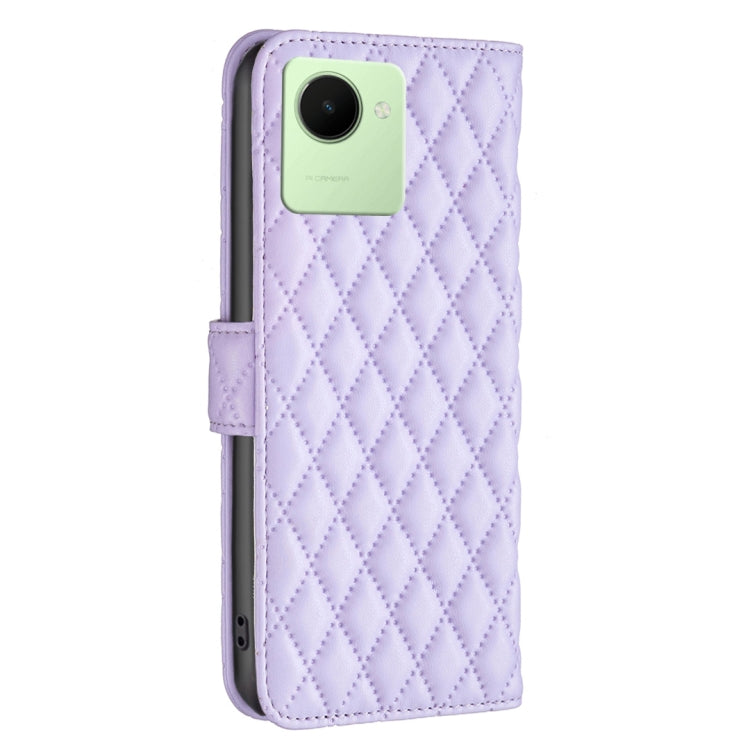 For Realme C30 Diamond Lattice Wallet Leather Flip Phone Case