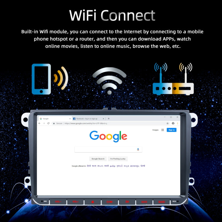 9 inch Android 11 WiFi GPS Car MP5 Player Support Phonelink / Bluetooth / FM Function, Style:with Reversing Camera