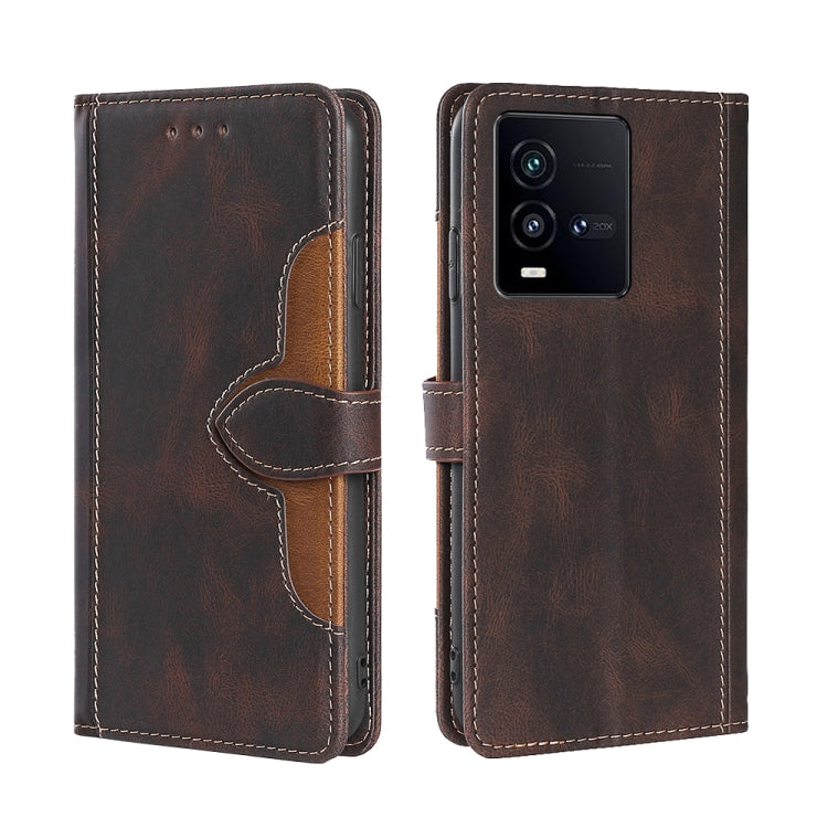 For vivo iQOO 10 Skin Feel Magnetic Buckle Leather Phone Case