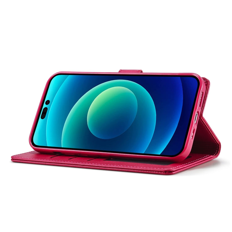 For iPhone 14 Plus LC.IMEEKE Calf Texture Horizontal Flip Leather Case